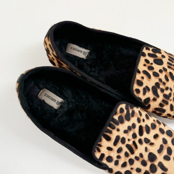 Birdie's Starling Flat Smoking Loafer Shoe Leopard Calf Hair Classic Mobwife 8.5 - Picture 9 of 15